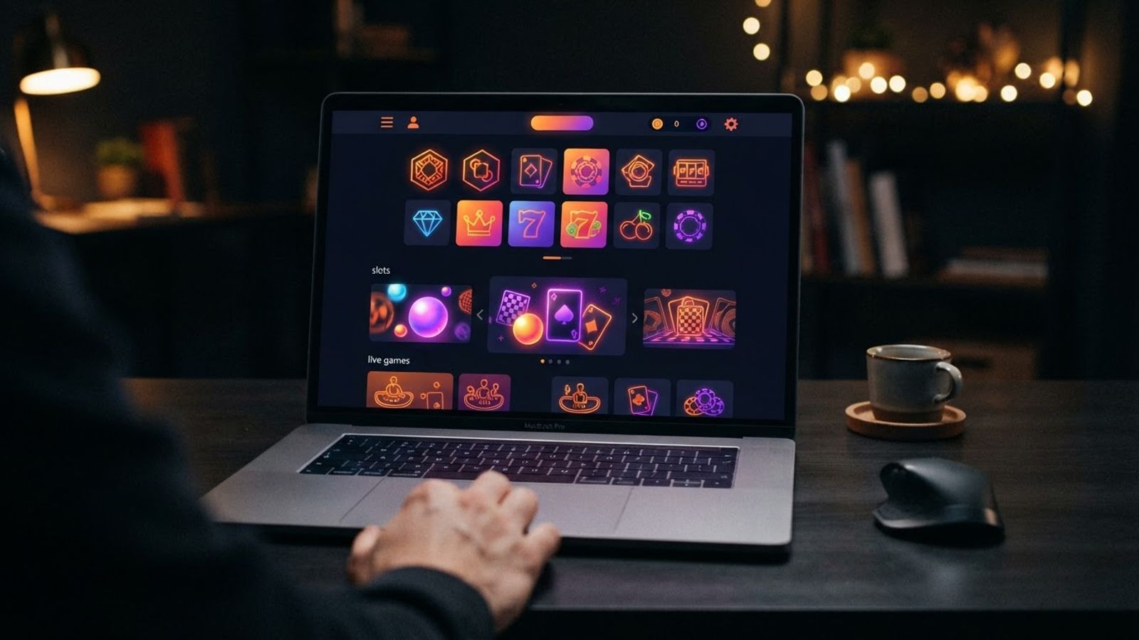 Ordinateur portable affichant une plateforme de casino en ligne